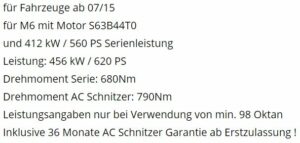 AC SCHNITZER LEISTUNGSSTEIGERUNG FÜR BMW M6