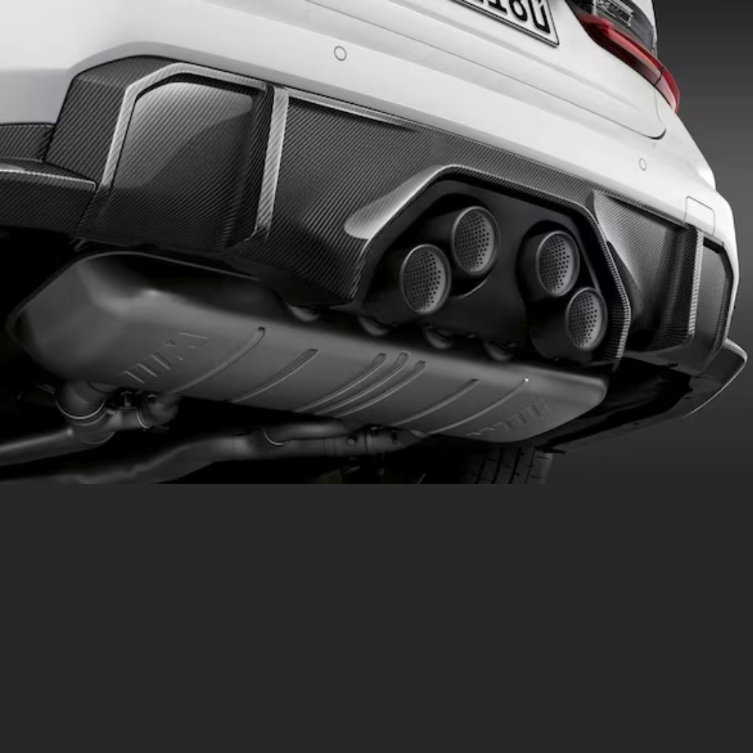 BMW M Performance Schalldämpfersystem und Endrohrblendenmodul Titan